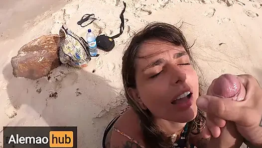 Brezilya'nın en paradisiacal plajında dreadhot ile vahşi seks