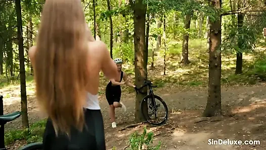 Our Pussies are Wet & Sweaty from all that Bike Riding! Lovita Fate & Olivia Sparkle for SinDeLuxe