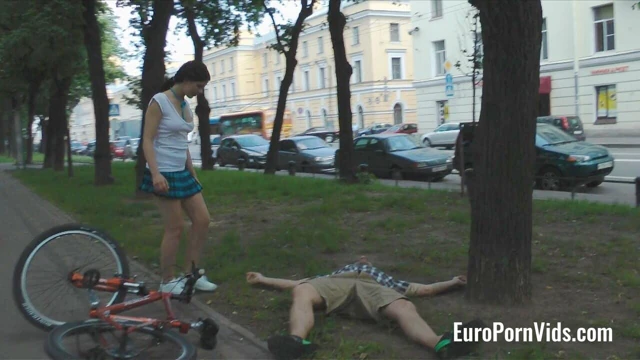 A pretty young chick rescues a guy with her tasty pussy and asshole