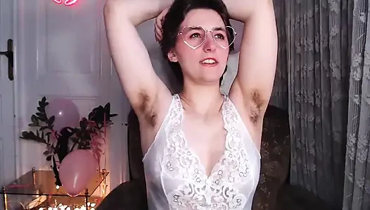 Camgirl Full Bush Under Nightgown