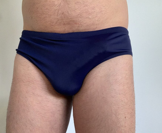 A weeks worth of cum in new blue speedo