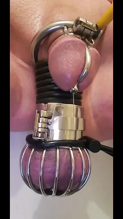 Highlights of 3.5 hour estim session in chastity