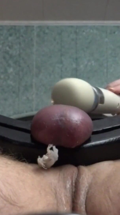 Male Slave in the Ball & Wrist Stock with Machine Fuck & CBT | Clip 1