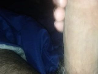 Stroking my huge cock waiting for some white but hole