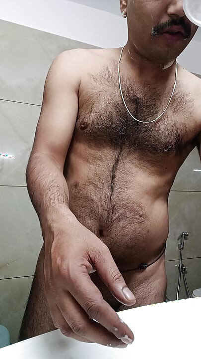 Indian police officer get shower and masterbation show