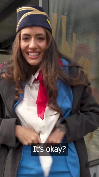 Public Agent - Big tits brunette air hostess Coco Bae POV blowjob hot sex outdoors fast hard fuck | Clip 1