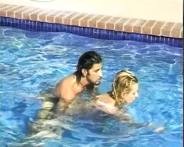 A wild German babe gets her tight holes pounded at the pool