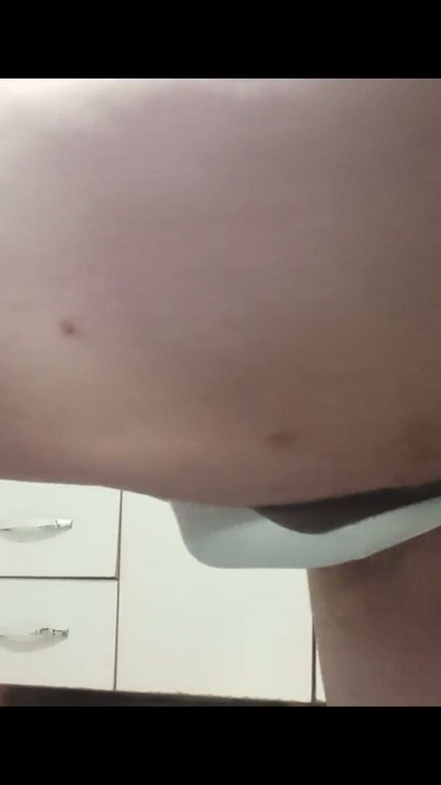 My tail always looks very tempting when I wear my very small white thong. | Clip 3