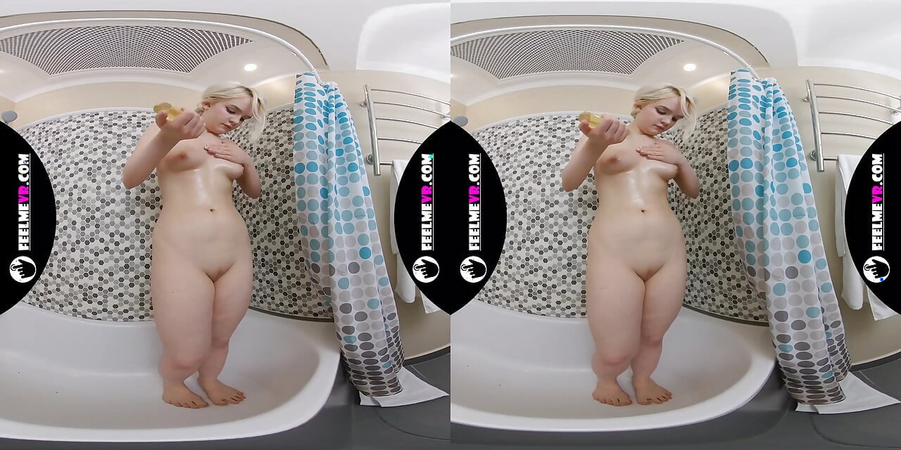 Coroline Masturbates in Shower with Pink Vibrator 3D 180vr