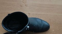 Cum on stepmom's ankle strap boots