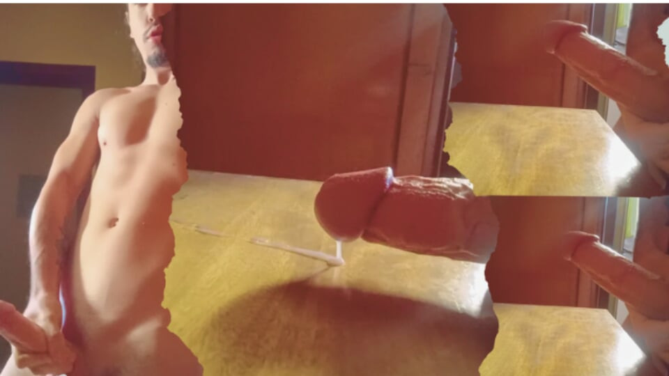 ide view – stroking my soft cock until it’s throbbing hard and cumming
