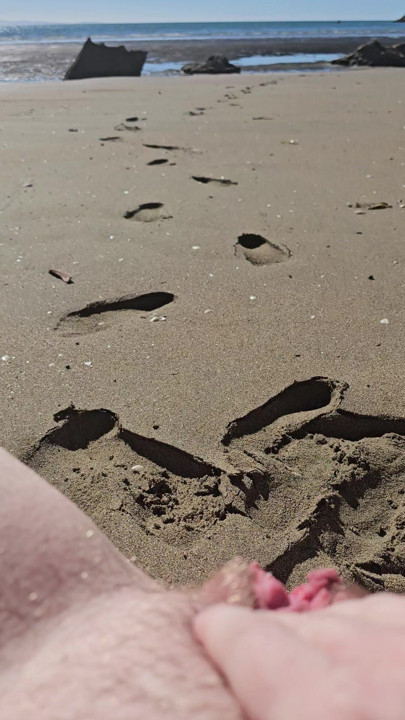 Masterbating on a public beach in New Zealand
