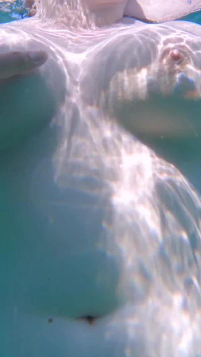 Underwater Pussy Fingered POV by Stranger! Redhead PAWG Mermaid with Big Natural Tits Touched in Ocean - Outdoor Sex | Clip 1