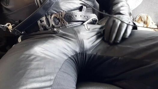 LEATHER UNIFORM RUBBING MY COCK