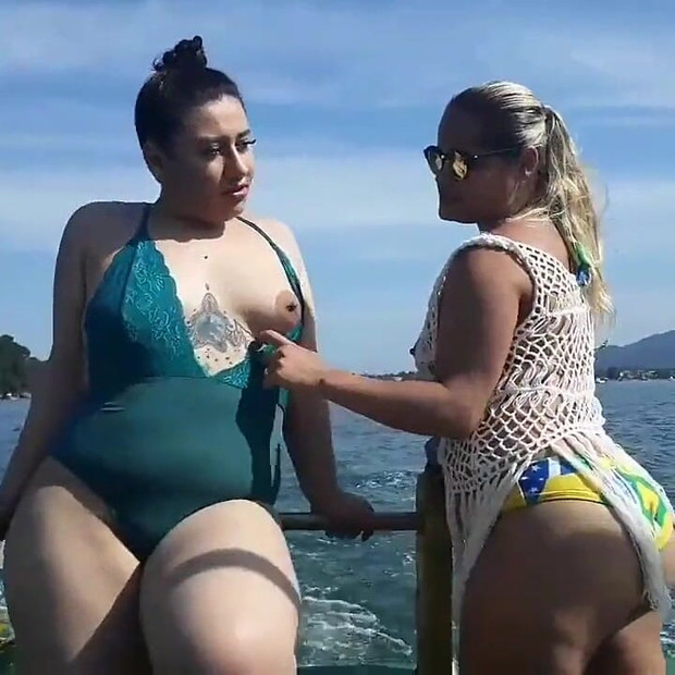 Exhibitionism on the Boat in Public with Paty Butt and Her Stepcousin Agatha Ludovino