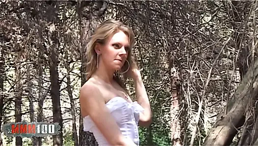 Lea-cisley: French Blonde Lea Cisley Poses Nude for Photoshoot in the Woods