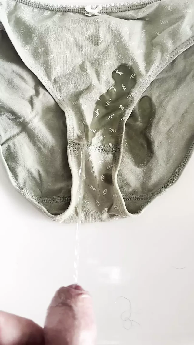 Underwear girl, piss and a wet cock