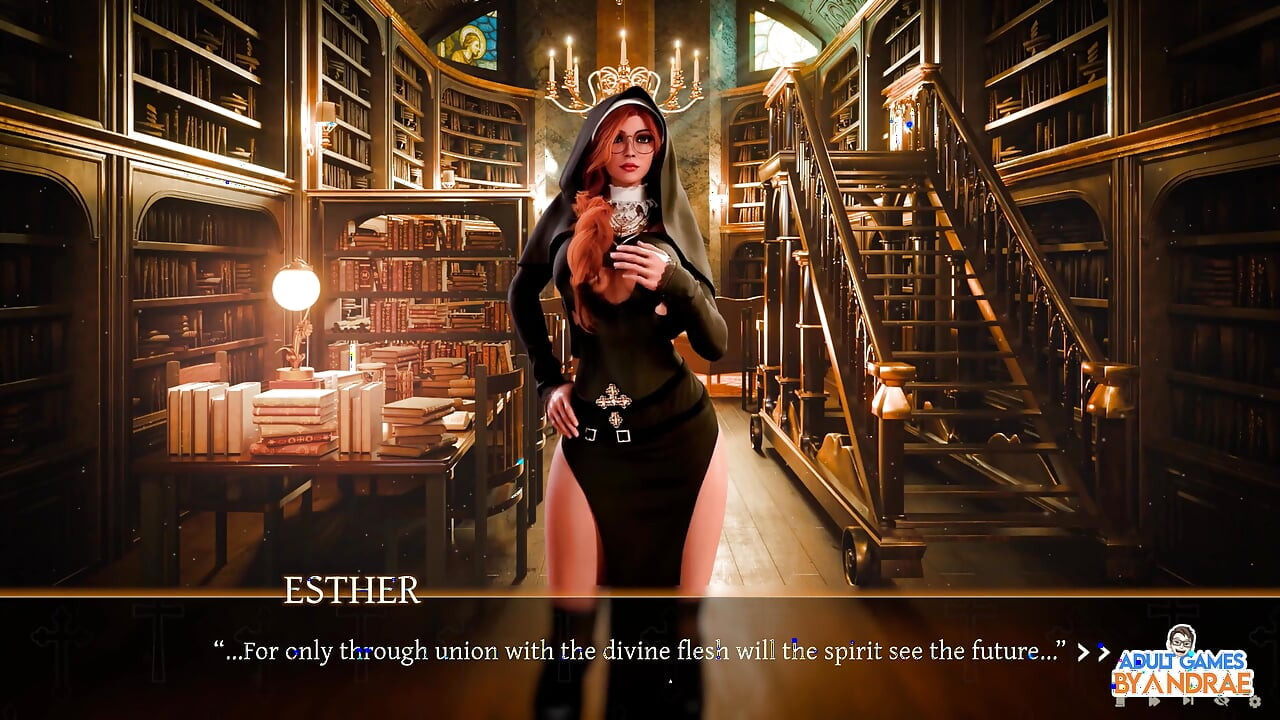 Sisters in Sin Gameplay, Partie 12 - Le Désir Exécute Le Rituel Sexuel Avec Esther Dans La Bibliothèque