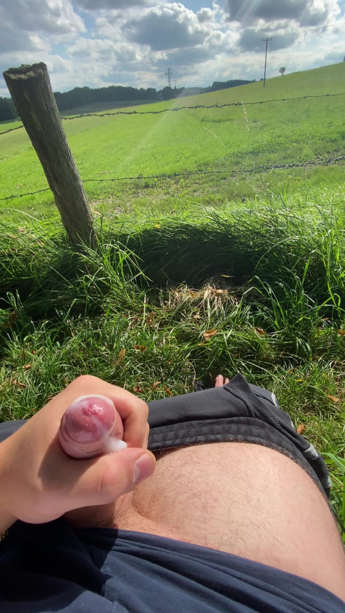 Jerked off in the nature