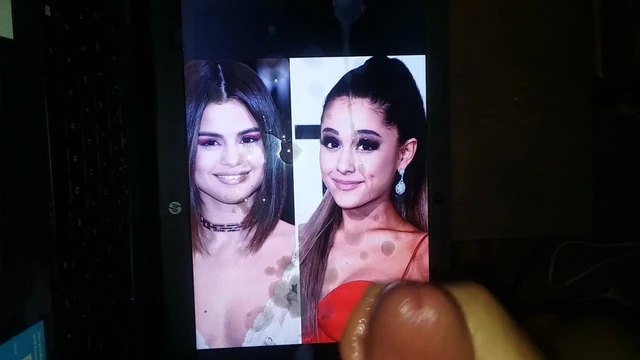 Cum Tribute To Ariana Grande & Selena Gomez Huge Load