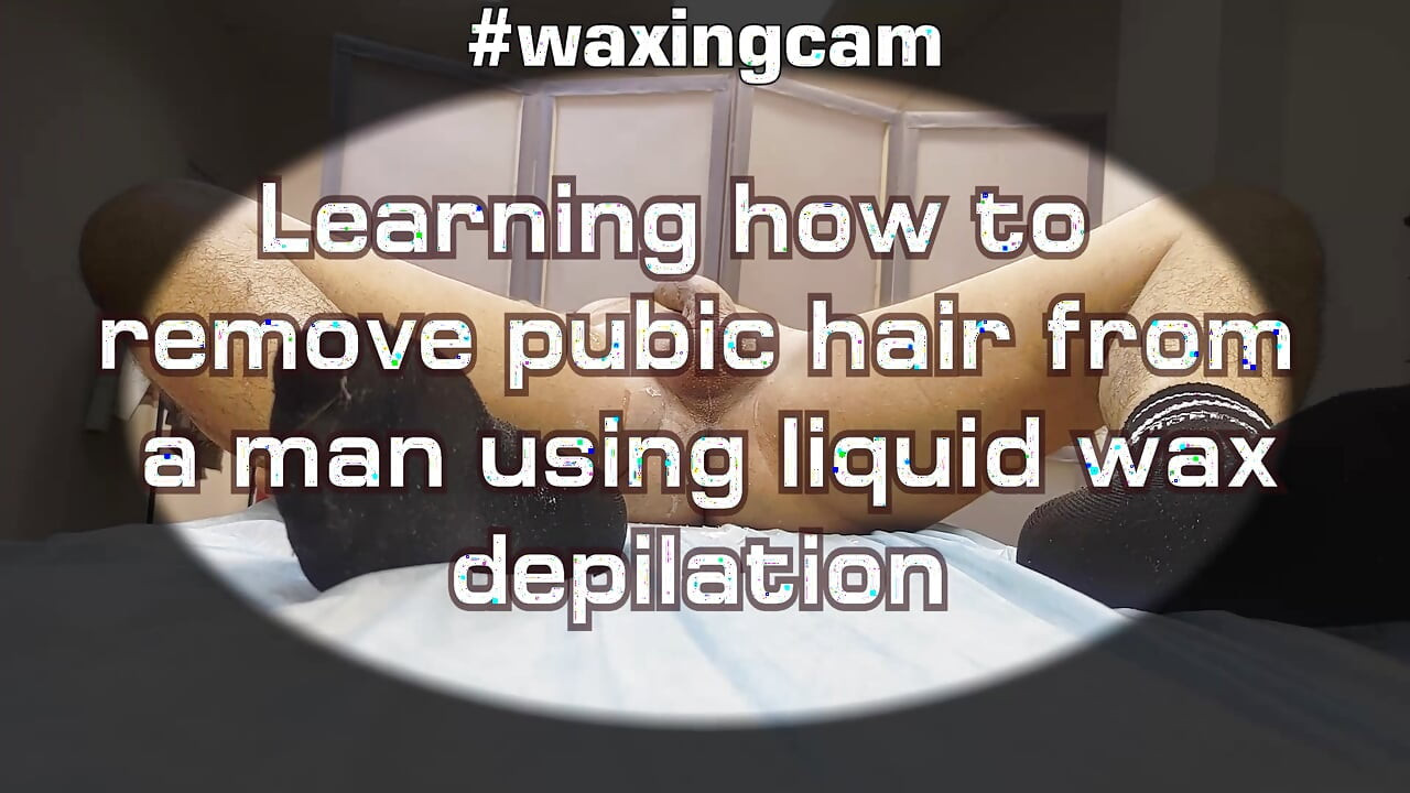 Learning How to Remove Pubic Hair From a Man Using Liquid Wax Depilation