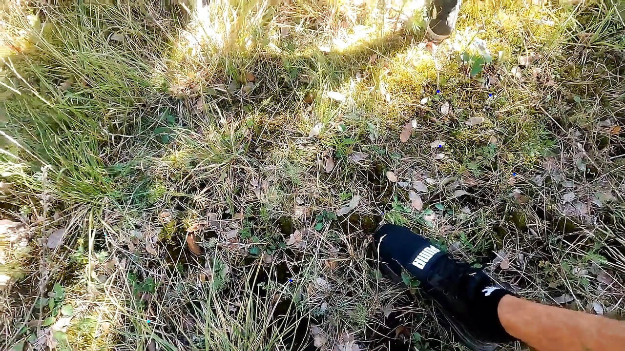 Fucking with a Dildo Outdoors