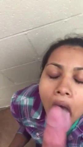 Asian slut sucking white cock