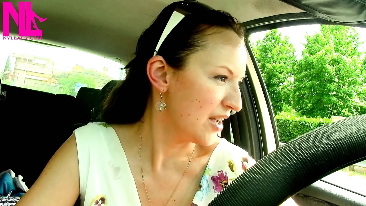 Driving in Tuscany's Hills in Golden Saldals Barefeet