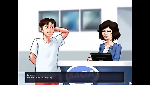 Summertime saga - Josephine gave Johannes a blowjob behind the counter ... Johannes fucked Tina