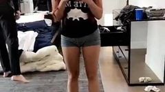 Ariel Winter mirror selfie in short jean shorts