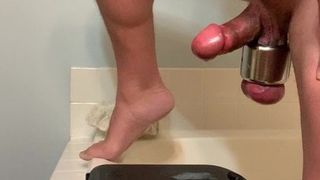 Prostate Milking with ball stretching and cum finale