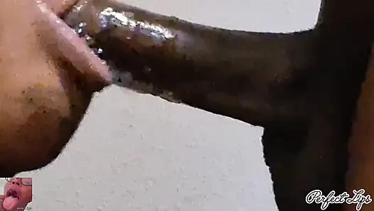 Weiche lippen lutschen schwanz super schlampig