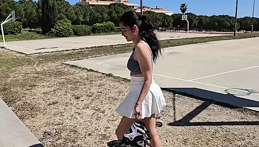 Neighbor On Roller Skates Has PUBLIC Sex In The Car