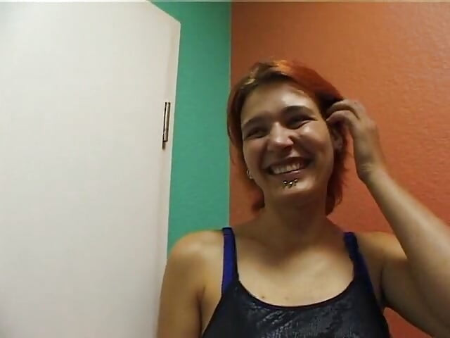 Redhead whore with small tits masturbating solo