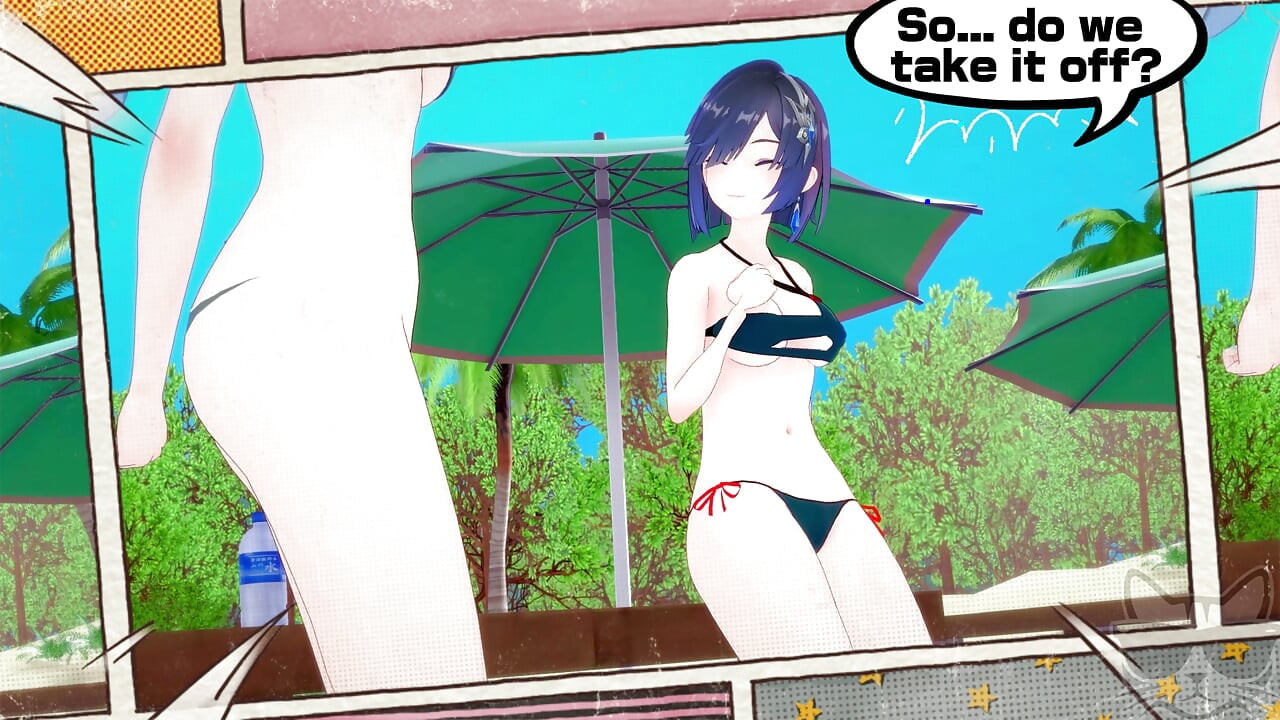 Yelan x Shenhe, hora de playa! (impacto genshin)