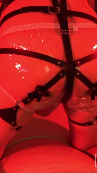 Key moment from "Plastic-Panties Piglet Spanked and Soaked in My Golden Stream"
