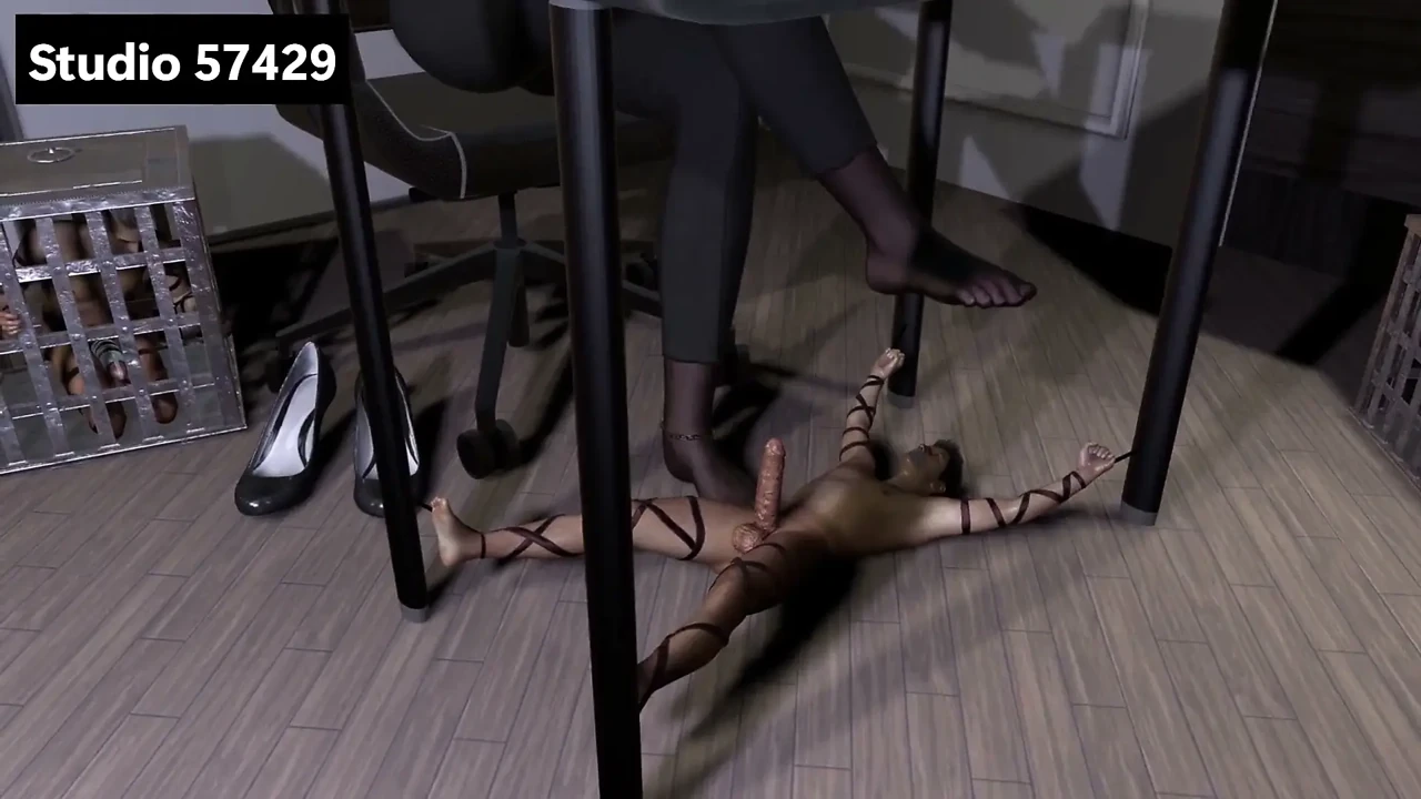 Under Giantess Secretary's Nylon Feet