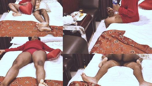 Indisk tamil dricker stor röv tjej sex med manager på hotellet, desi flicka 69 och cowgirl position.