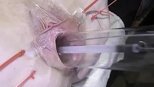 Weit Gespreizte Muschi Nahaufnahme Fickt Mit Lampe 1000 Watt