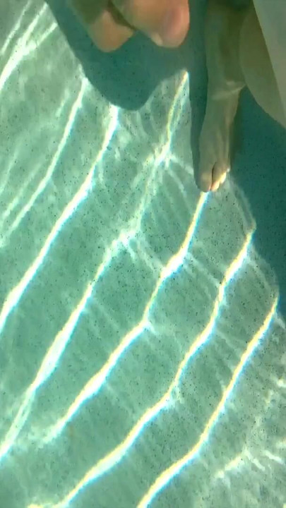 Powerful moment from "In the pool with my cock out and getting blown by the jets"