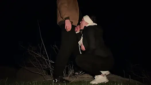 Horny Wife Sneaks Away from Camp to Get Fucked by Big Dick