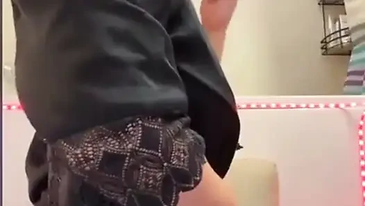 Fingering Ass Only in Black Nylon Stokings
