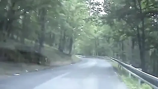 European teen picked up and fucked on the side of the road