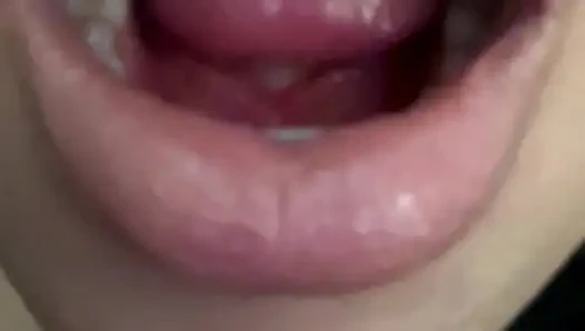 Fetish bibir lipgloss telanjang, pemujaan bibir, femdom