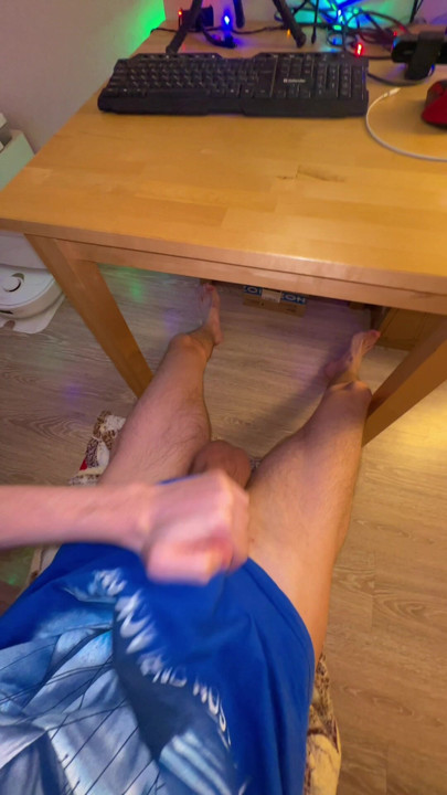 Skinny Boy Making A Huge Mess With His Thick Dick