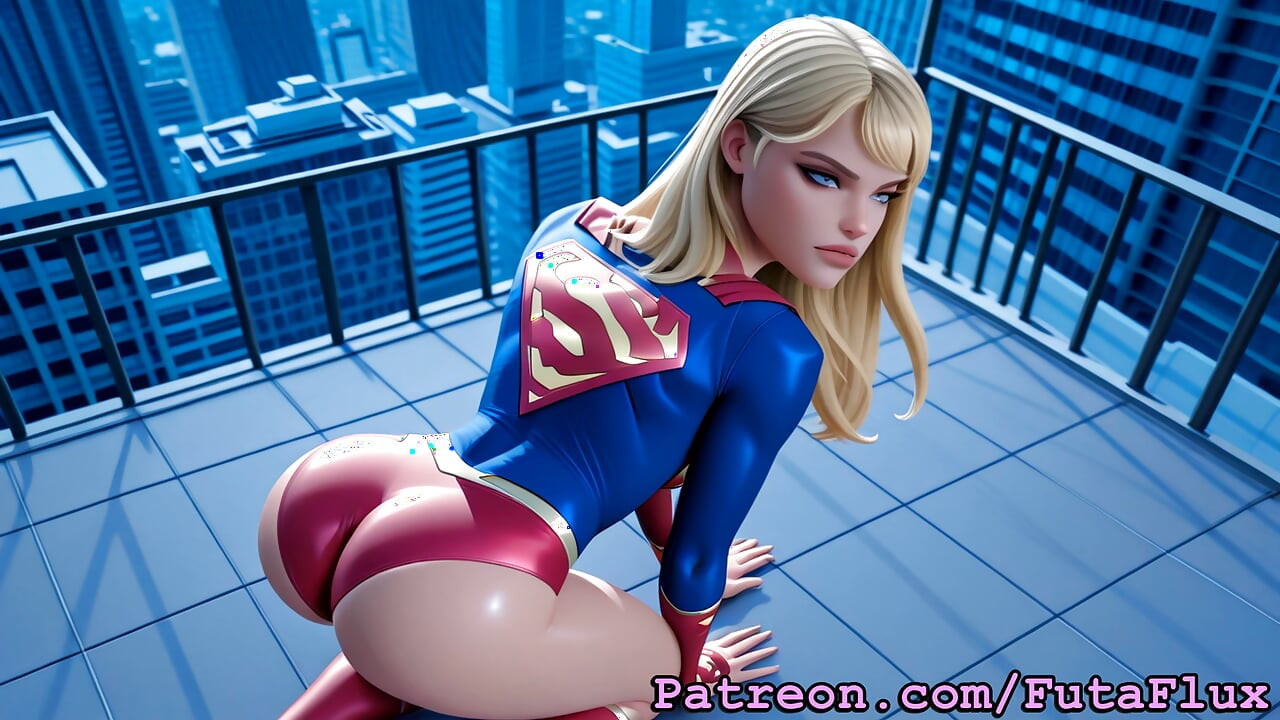 Futanari Supergirl Kara Zor-El Masturbating Cumshots Selfsucking