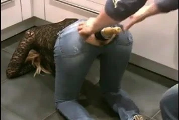 Anal champagne bottle insertion