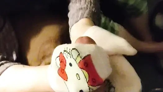Sexy Pink Hello Kitty Sockjob & Sock Handjob