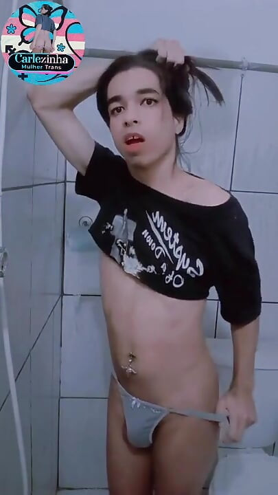 Carlezinha - Naked Slut Showing Her Ass and Her Soft Slut Cock