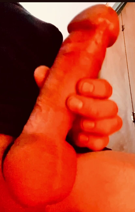 Jacking my hard cock till cum pours out